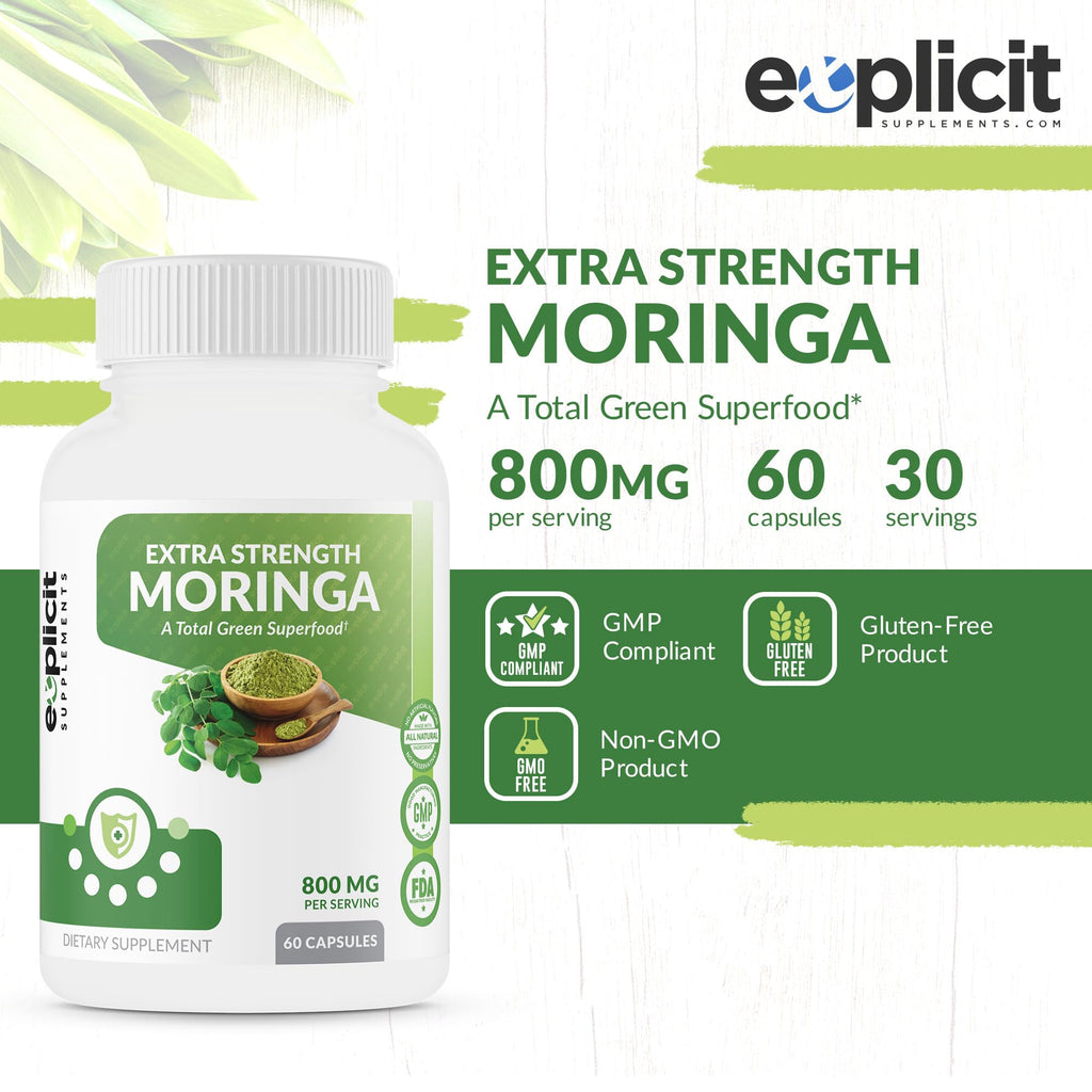 eXplicit Supplements Extra Strength Moringa Oleifera - 800mg - 60 Capsules - image 2