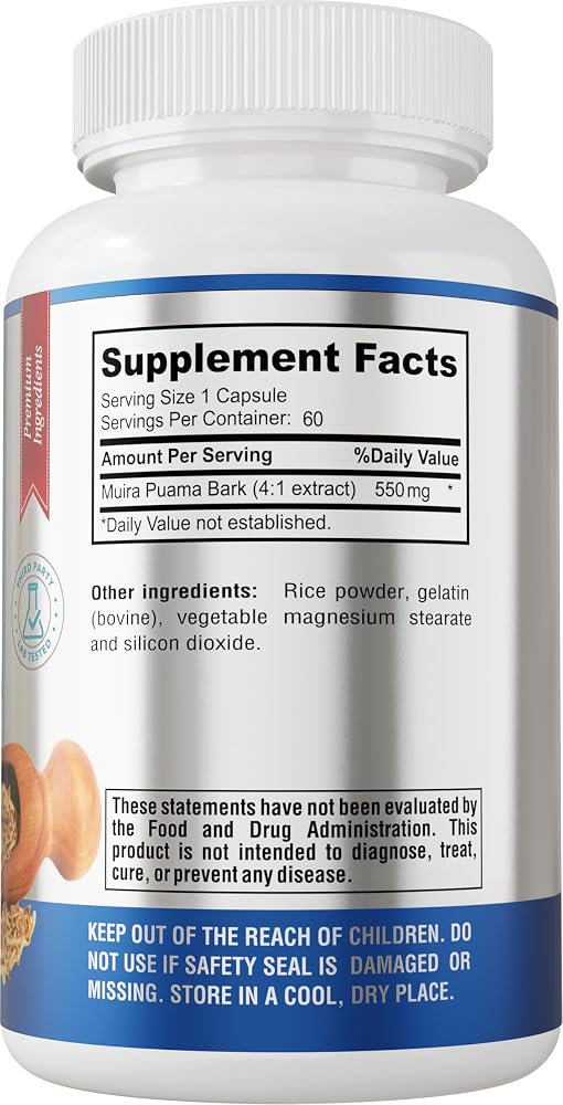 YUMMYVITE Muira Puama 550 mg 4:1 Extract - 60 Capsules - image 5