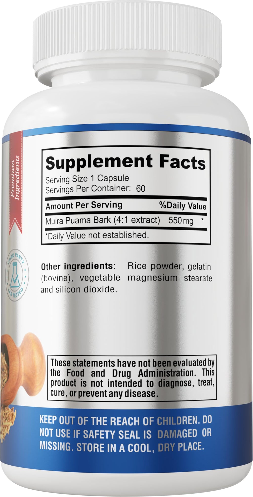 YUMMYVITE Muira Puama 550 mg 4:1 Extract - 60 Capsules - image 5
