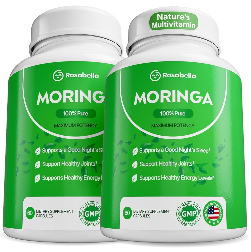 Rosabella Moringa Powder Capsules - Pure Nutrient-Rich Moringa Powder