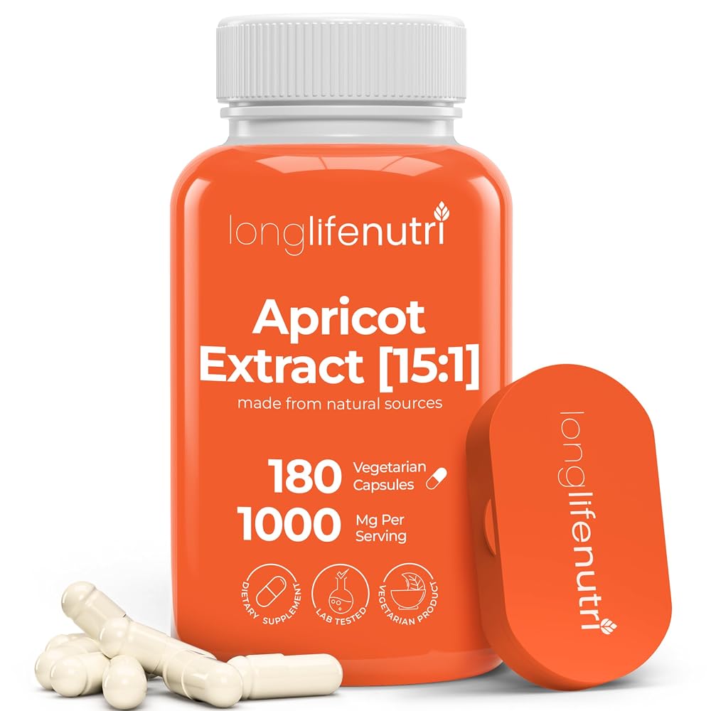 LongLifeNutri Apricot Extract 1000mg - 180 Vegetarian Capsules
