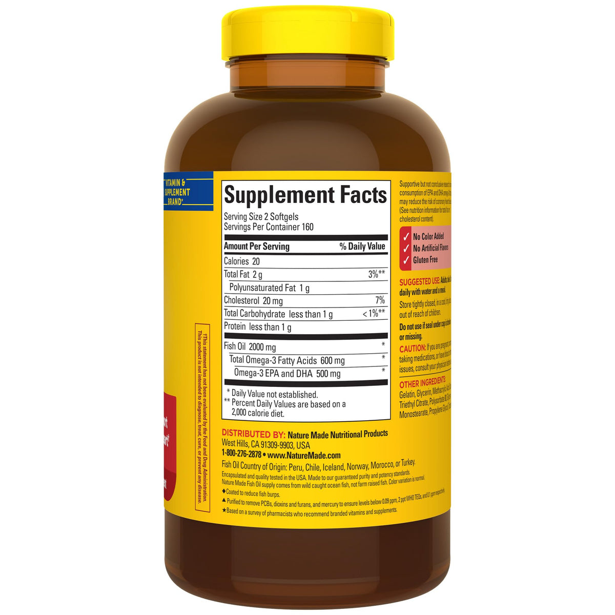 Nature Made Burp Less Fish Oil Omega 3 1000mg - 320 Softgels - image 7