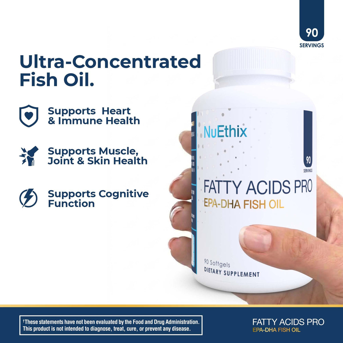 NuEthix Formulations Fatty Acids Pro EPA-DHA Fish Oil - 90 Softgels - image 2