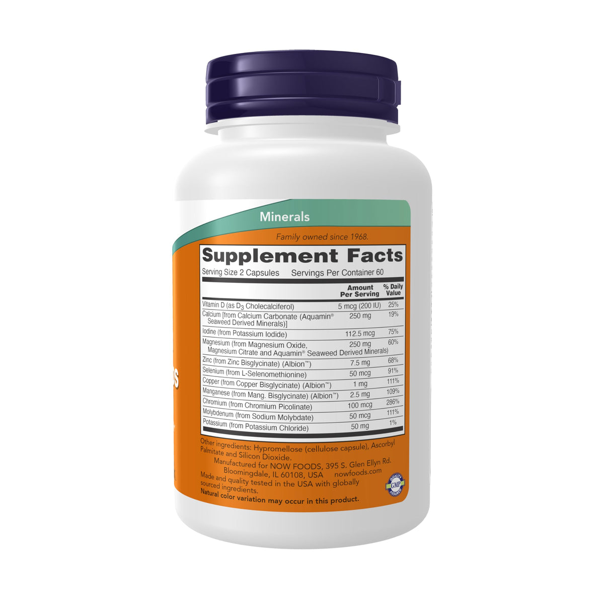 NOW Full Spectrum Mineral Caps - 120 Vegetarian Capsules - image 2