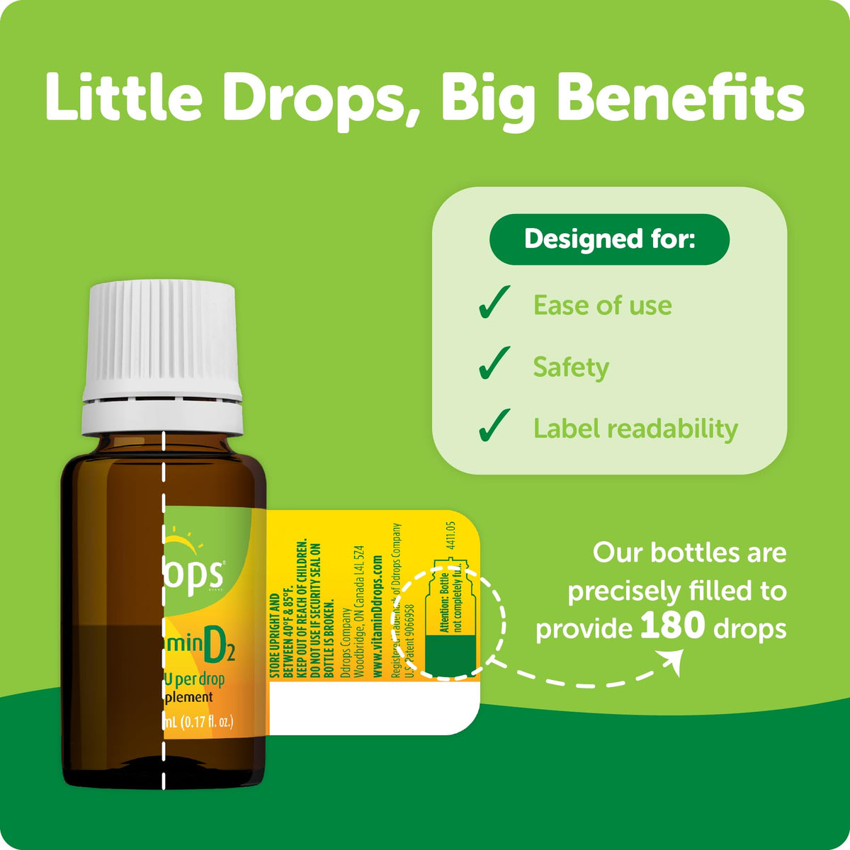 Ddrops Vegan Vitamin D2 1000 IU Liquid Drops - 180 Drops - image 2
