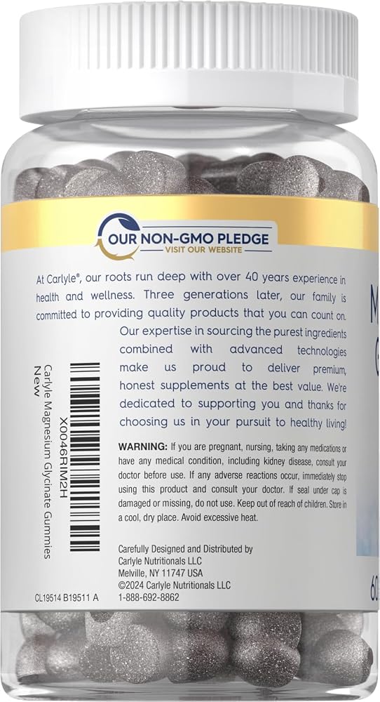 Carlyle Magnesium Glycinate Gummies - 60 Count - image 3