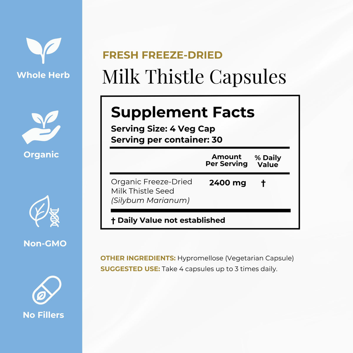 Eclectic Herb, Organic Milk Thistle Capsules, Liver Support + Detox
