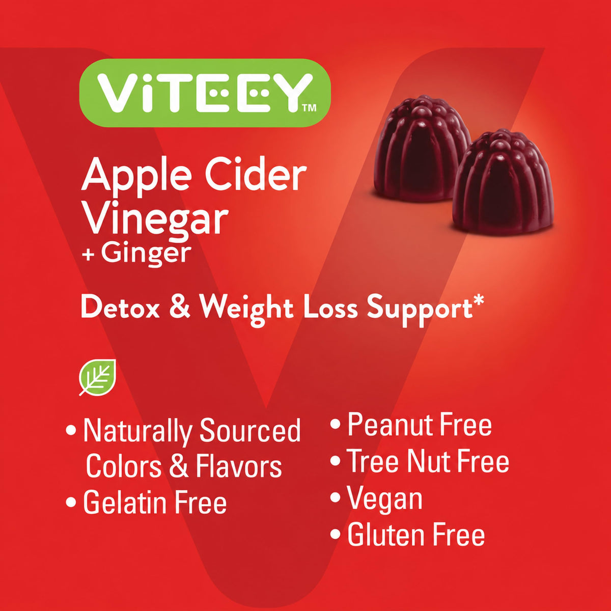 Viteey Apple Cider Vinegar Gummies Maximum Strength 1