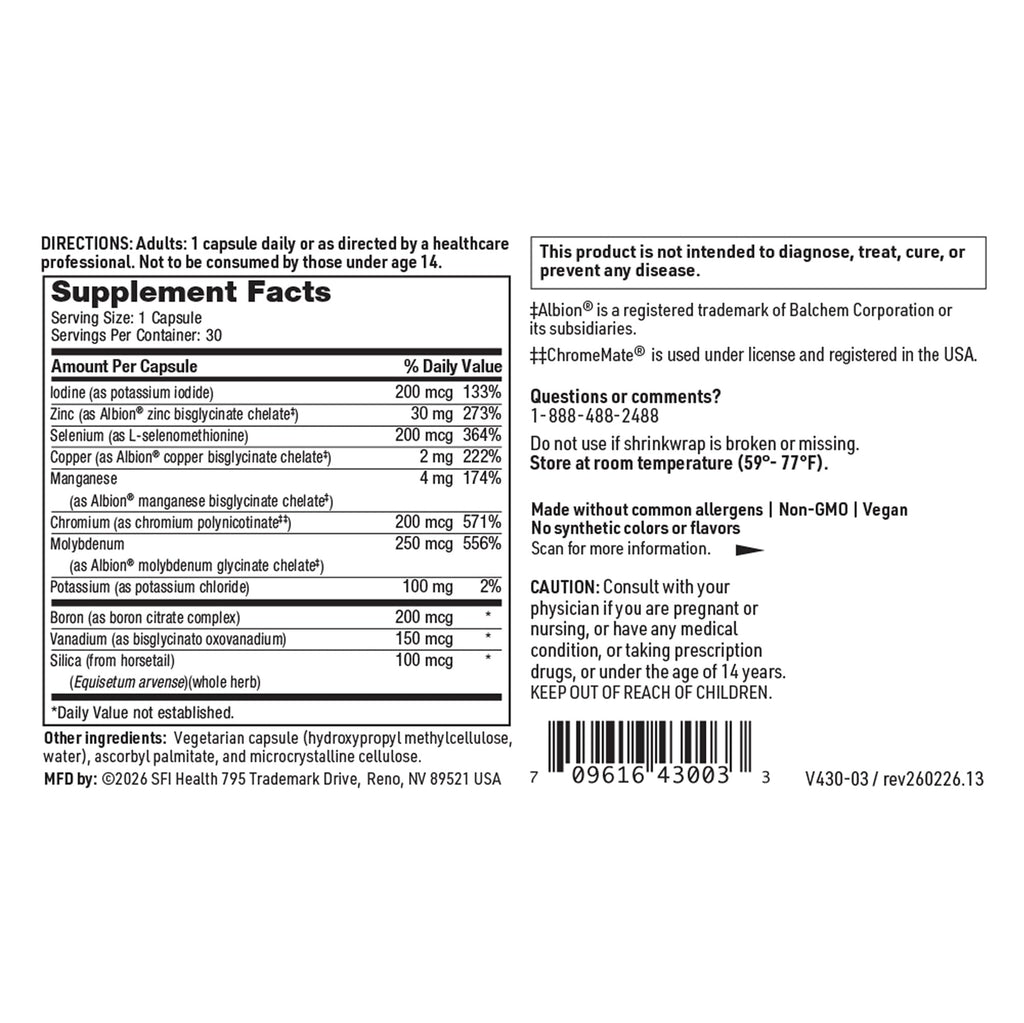 SFI Health LDA Trace Mineral Complex - 30 Vegetarian Capsules - image 5