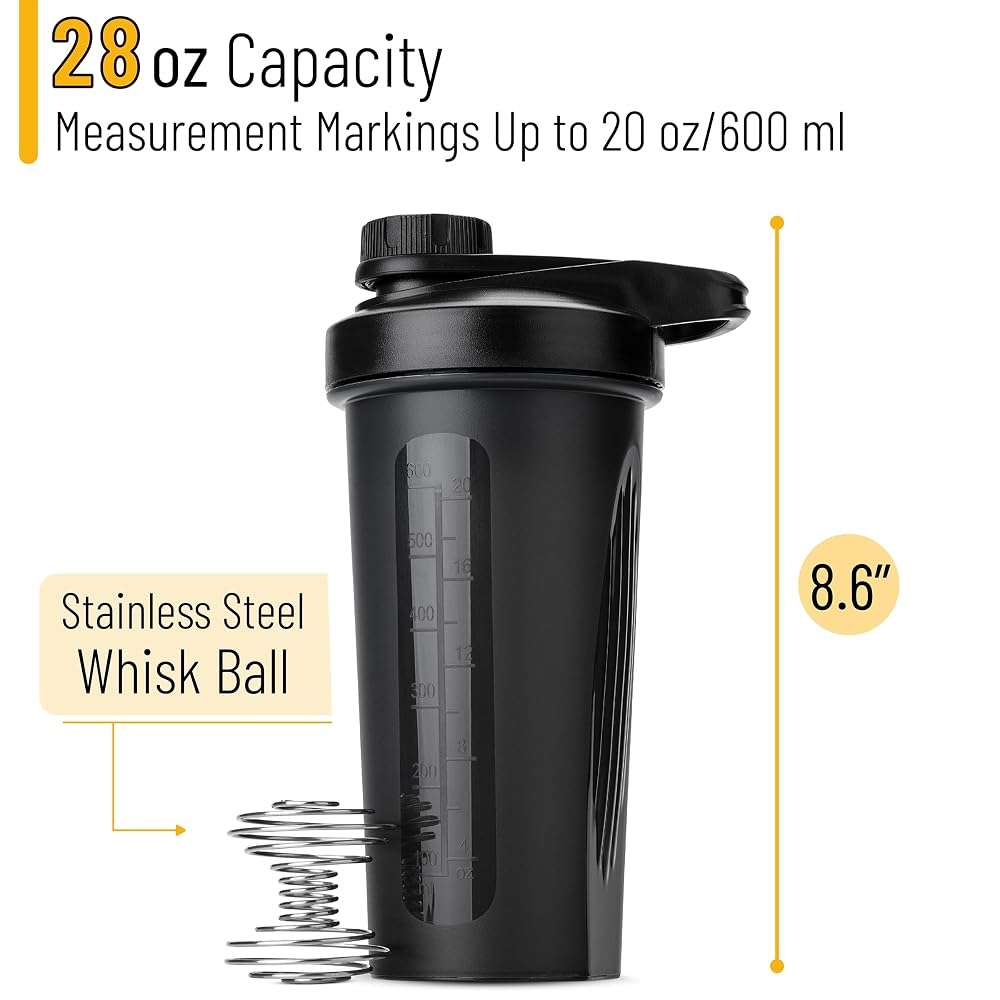 Mr. Pen- Shaker Bottles for Protein Mixes with Twist Cap, 28 oz