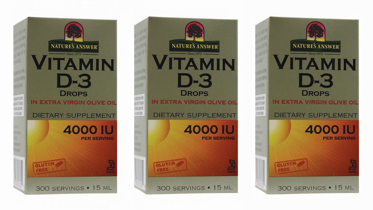 Nature's Answer Vitamin D-3 Drops 4000 IU - 0.5 fl oz (Pack of 3)