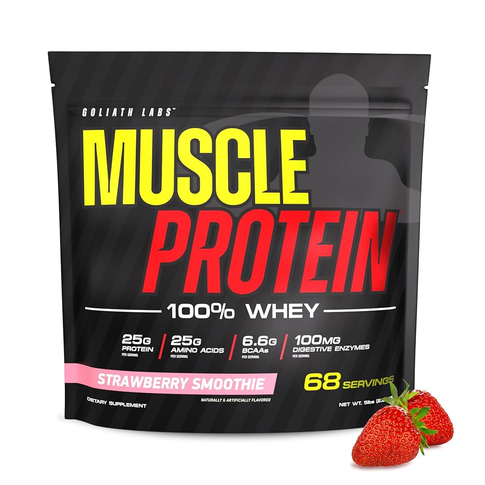 COLOSSAL LABS 100% Muscle Whey Protein Powder Strawberry - 5 lbs