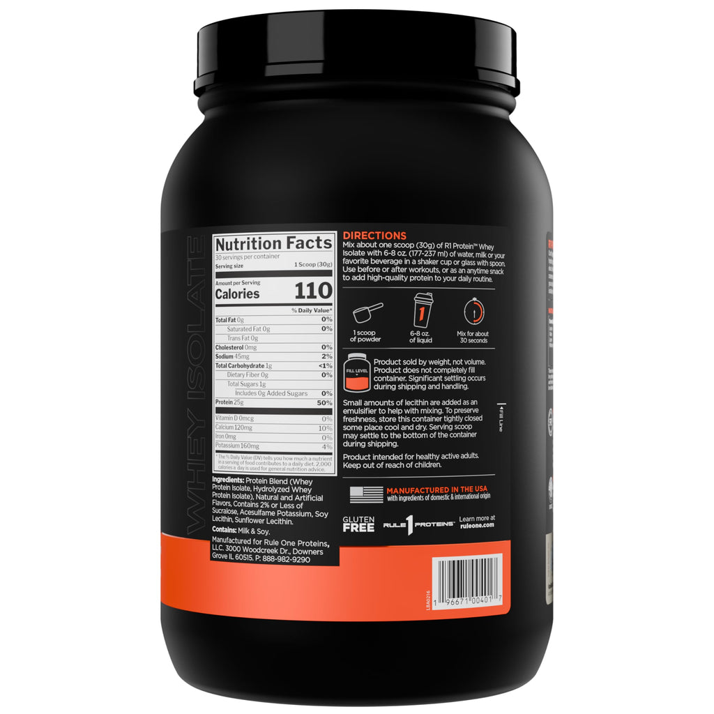 Rule 1 R1 Protein Whey Isolate - with 25g Protein & 6g BCAA