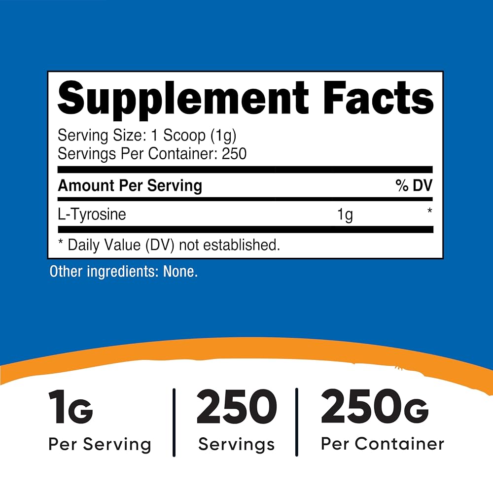 Nutricost L-Tyrosine Powder - Pure L-Tyrosine Powder - 3G Per Serving - image 7