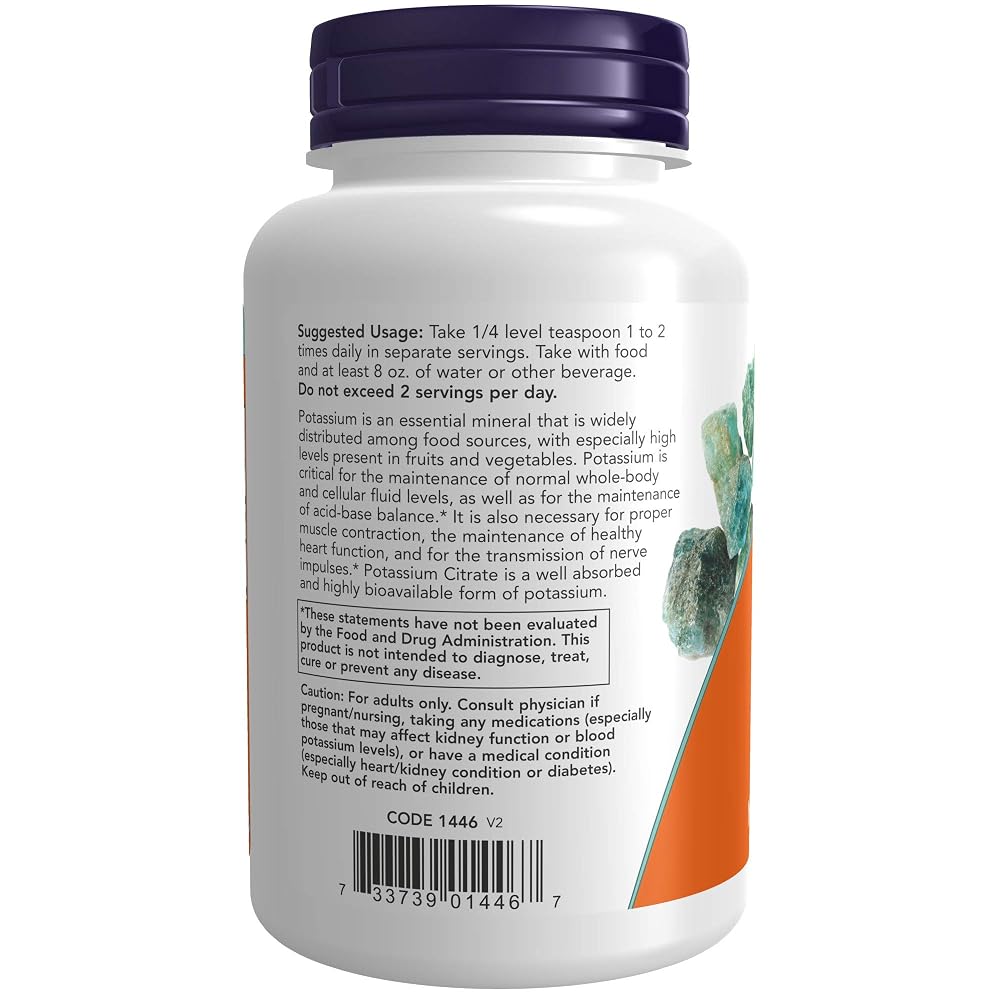 NOW Potassium Citrate Powder for Electrolyte Balance - 24 oz - image 3