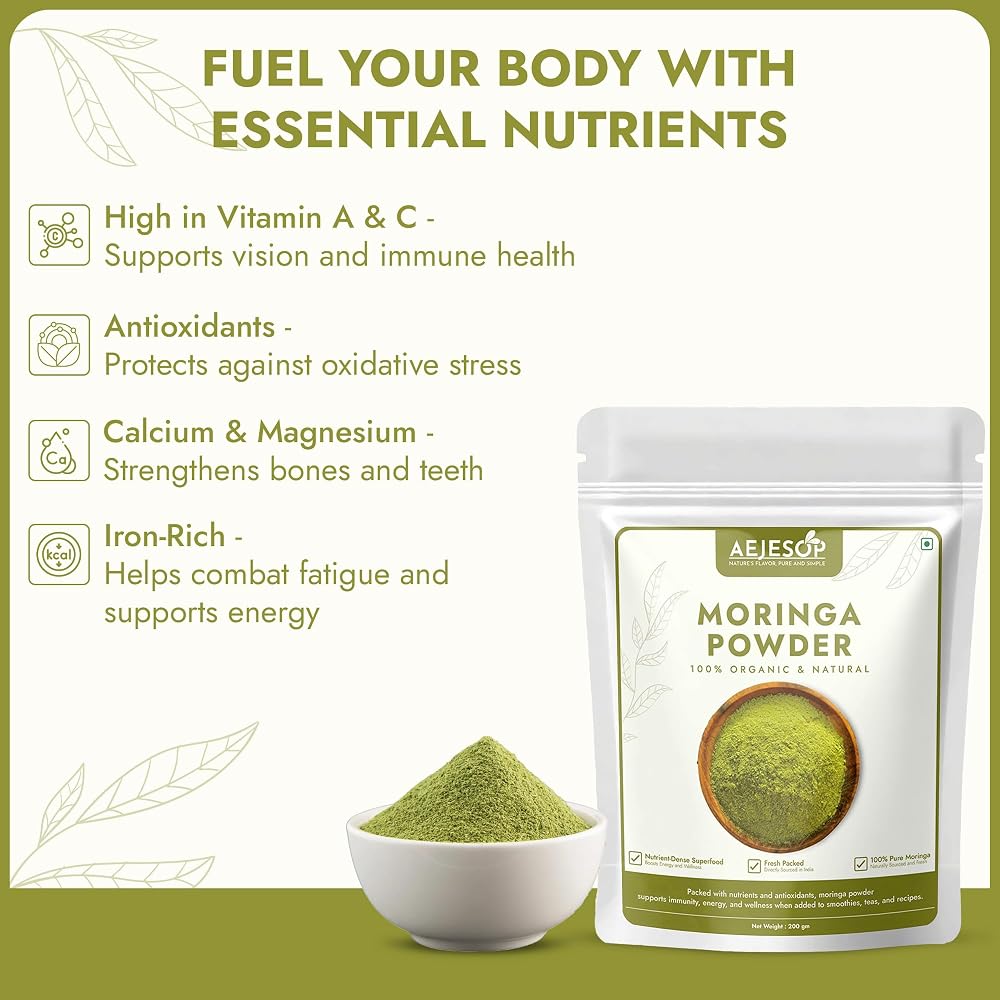 AEJESOP Organic Moringa Oleifera Leaf Powder - 7 oz - image 6