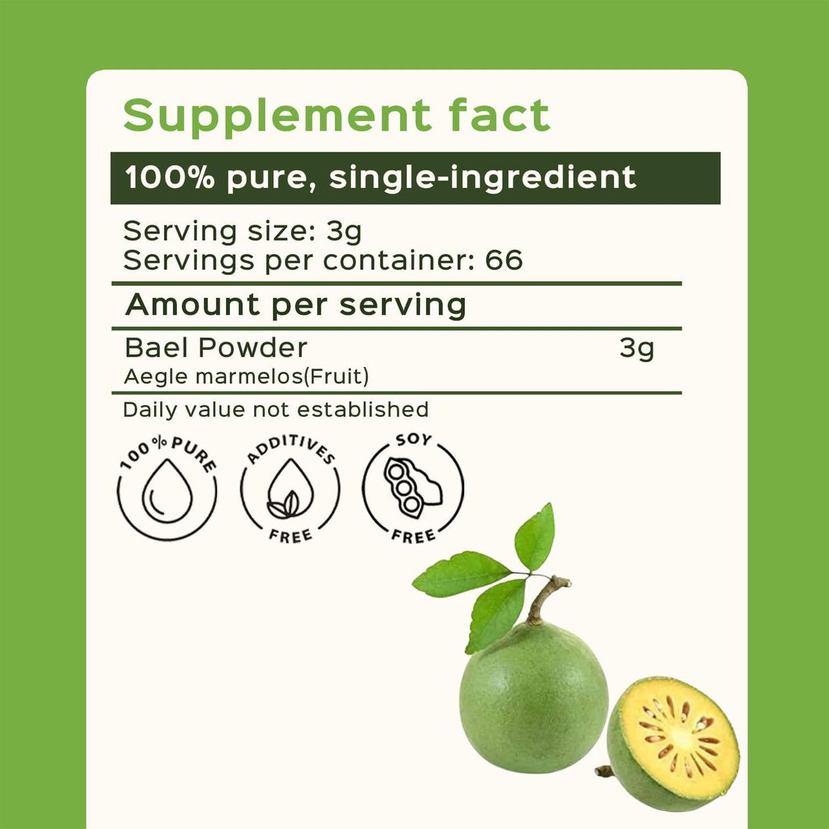 bixa BOTANICAL Bilva Fruit Powder (Aegle Marmelos) - 200g - image 2