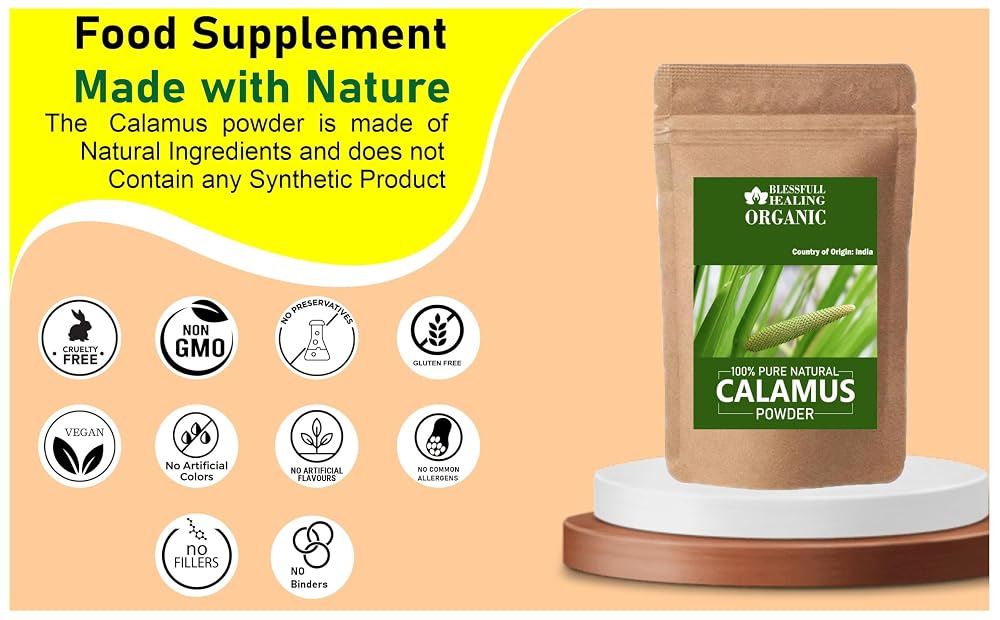 Blessfull Healing Organic Calamus Powder 100% Pure Natural 200 Gram /