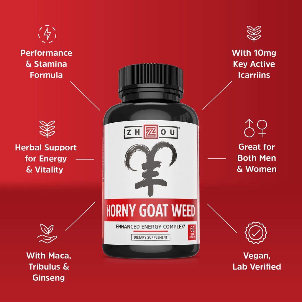 ZHOU Horny Goat Weed Herbal Extract for Energy - 60 Vegetarian Capsules - image 5