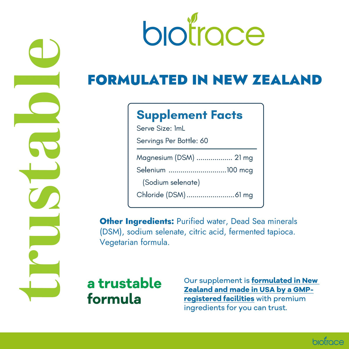 Biotrace Elemental Selenium 100mcg Liquid Drops - 60ml - image 8