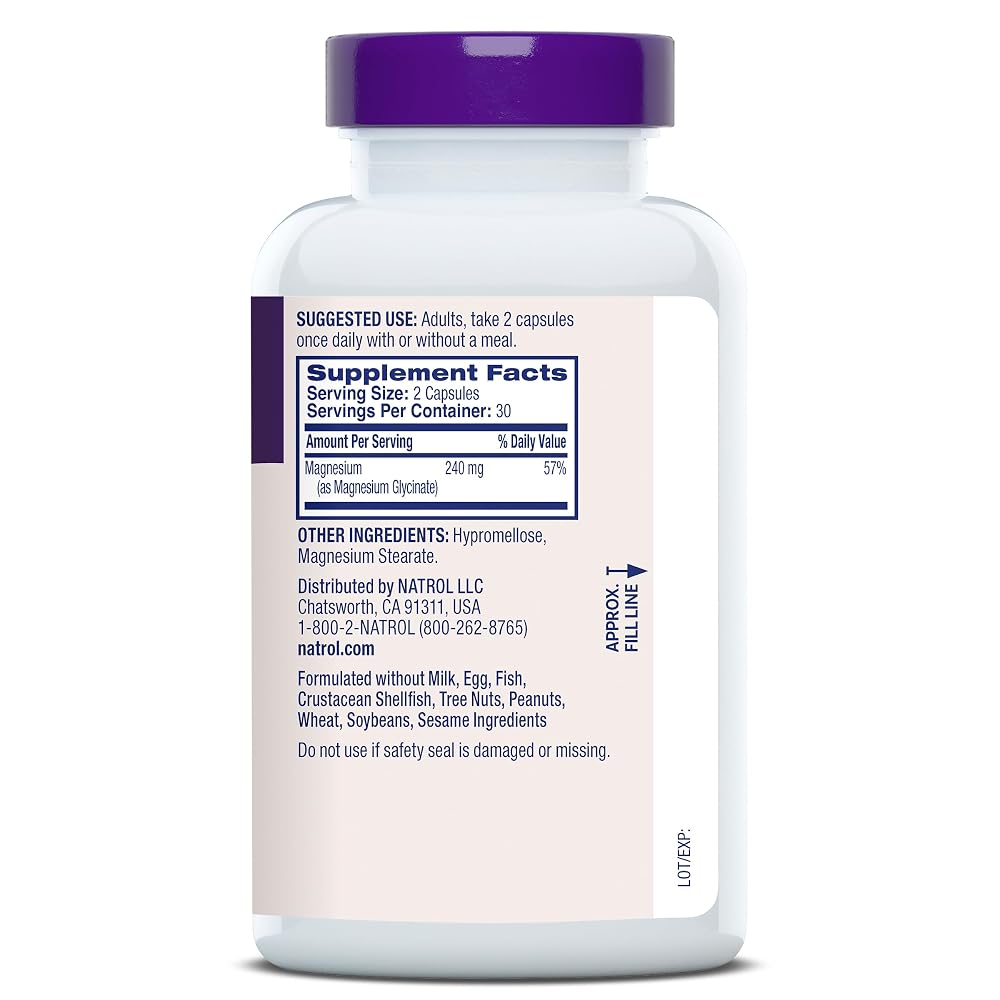 Natrol Magnesium Glycinate Supplements 240 mg - High Absorption