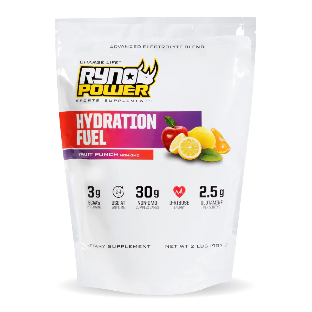 Ryno Power Hydration Fuel Electrolyte Drink Mix Fruit Punch - 20 Servings