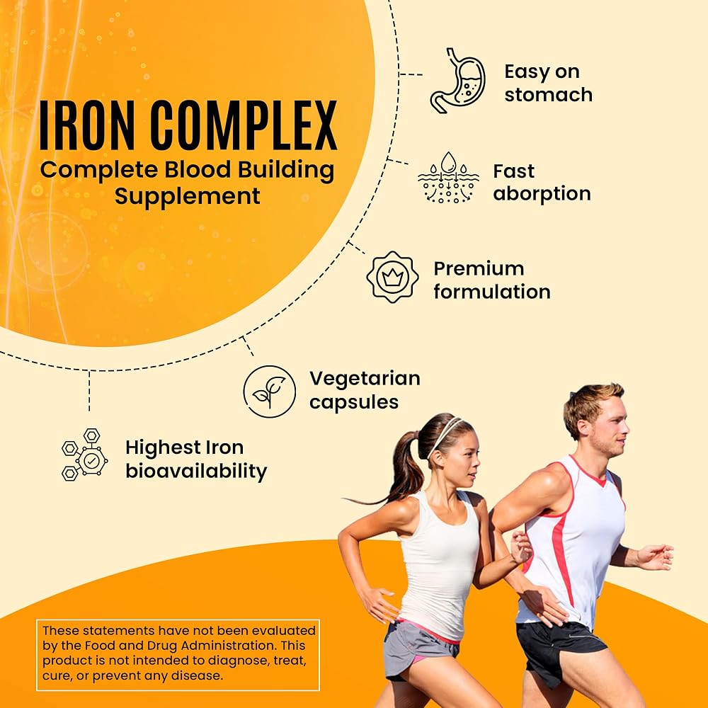 NutritiPure Iron Complex with Carbonyl Iron & B Vitamins - 60 Capsules - image 2