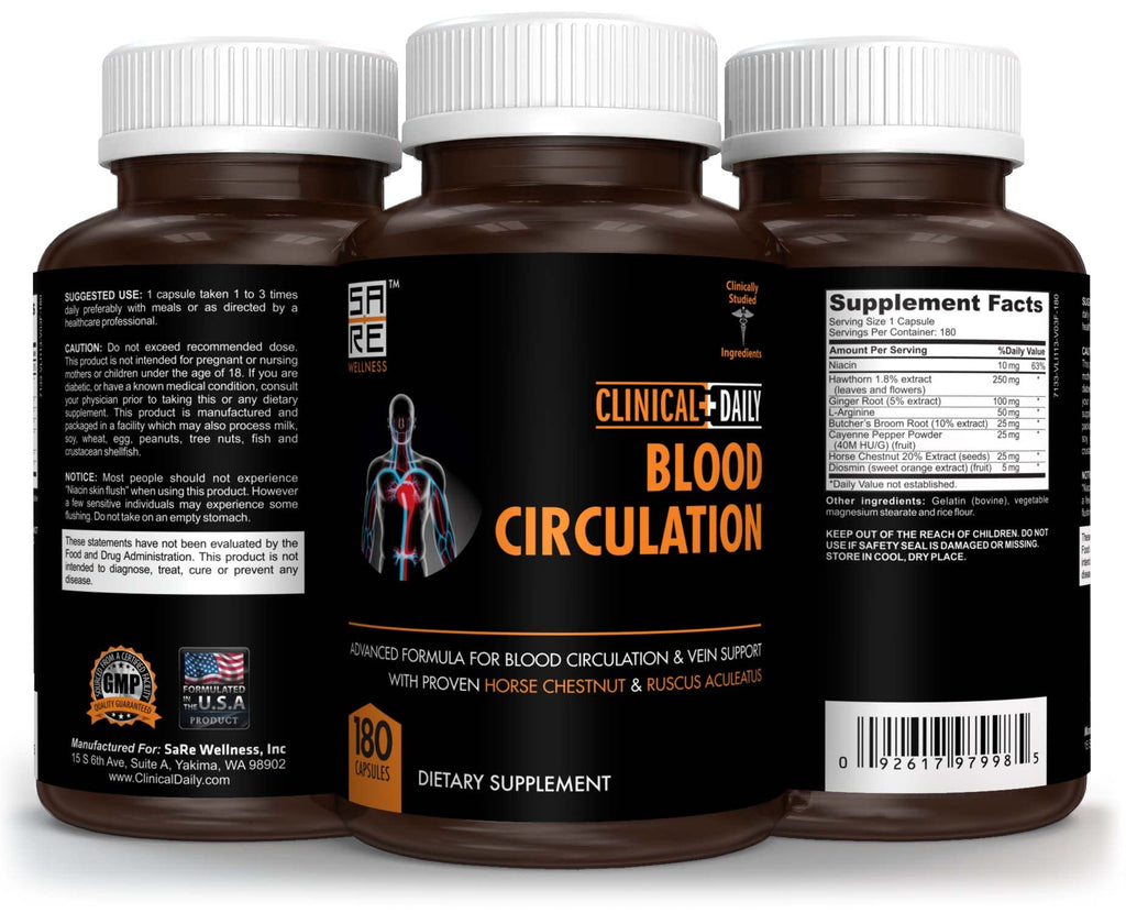 Clinical Daily Blood Circulation Supplement - 180 Capsules - image 3