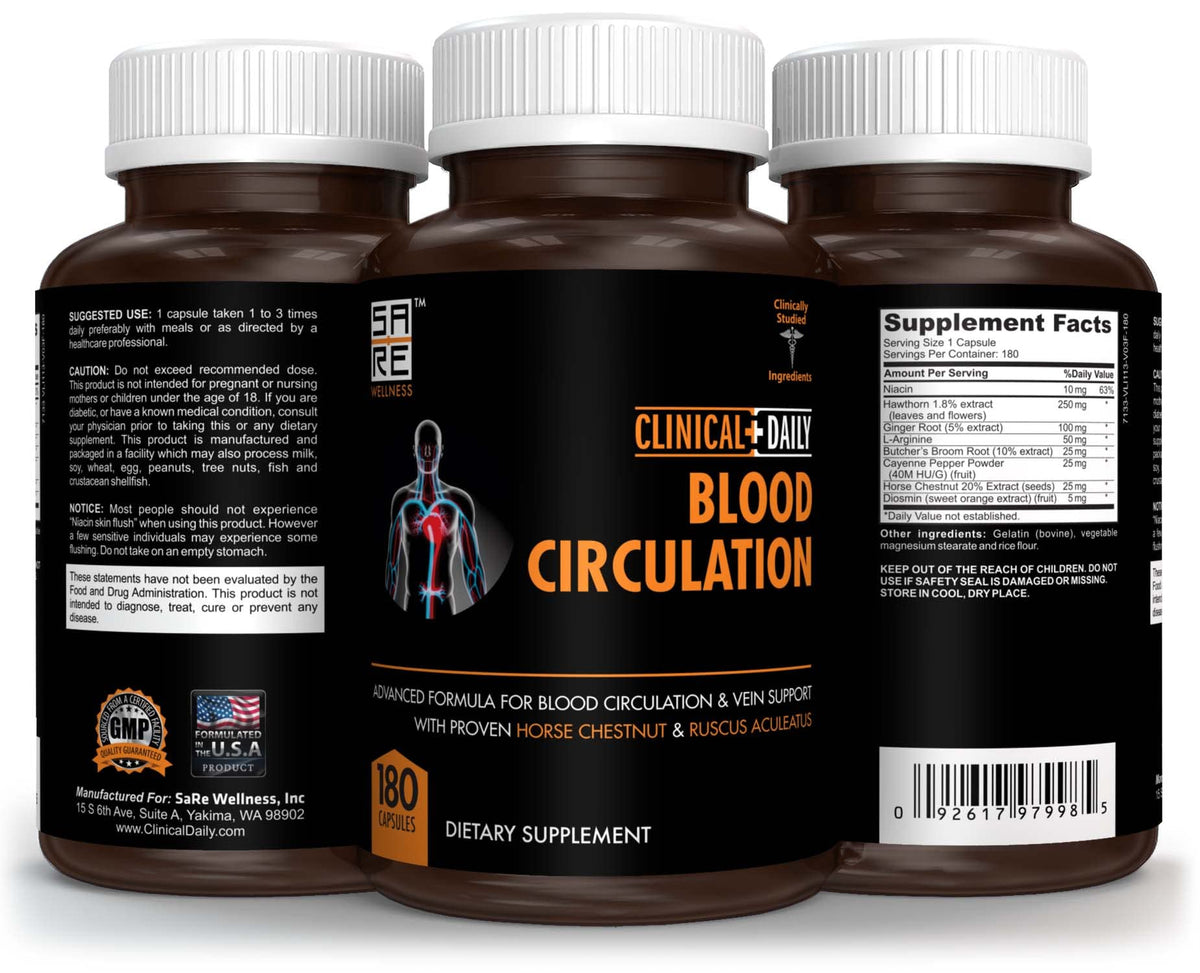 Clinical Daily Blood Circulation Supplement - 180 Capsules - image 3