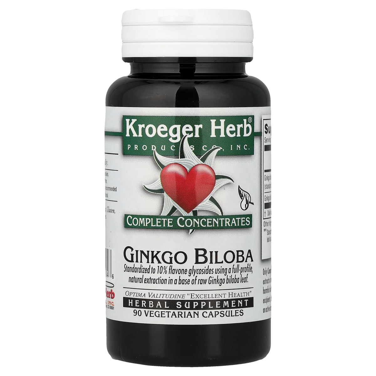 Kroeger Herb Ginkgo Biloba Vegetarian Capsules - 90 Count