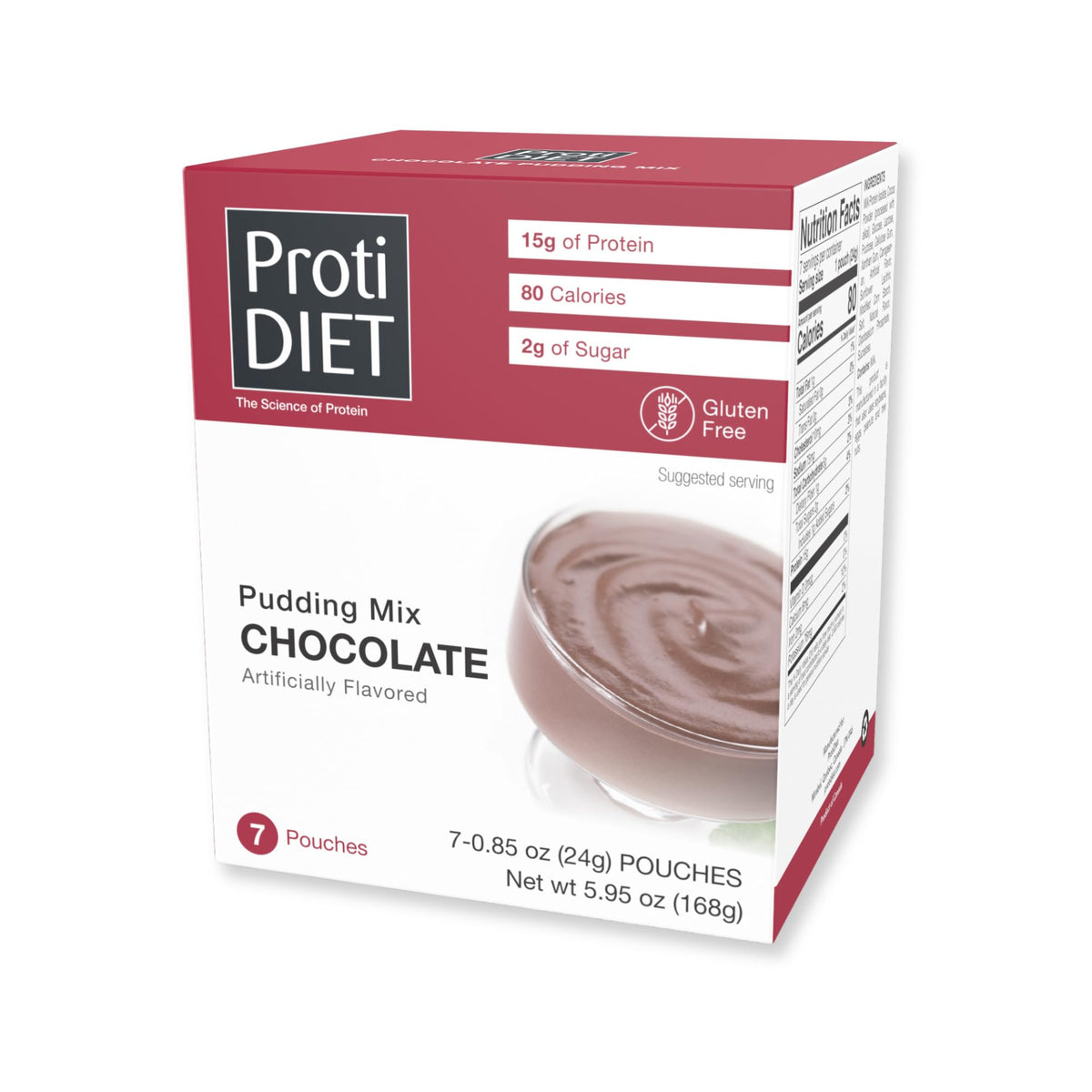 ProtiDIET Protein Pudding Mix Low Carb Chocolate - 7 Sachets