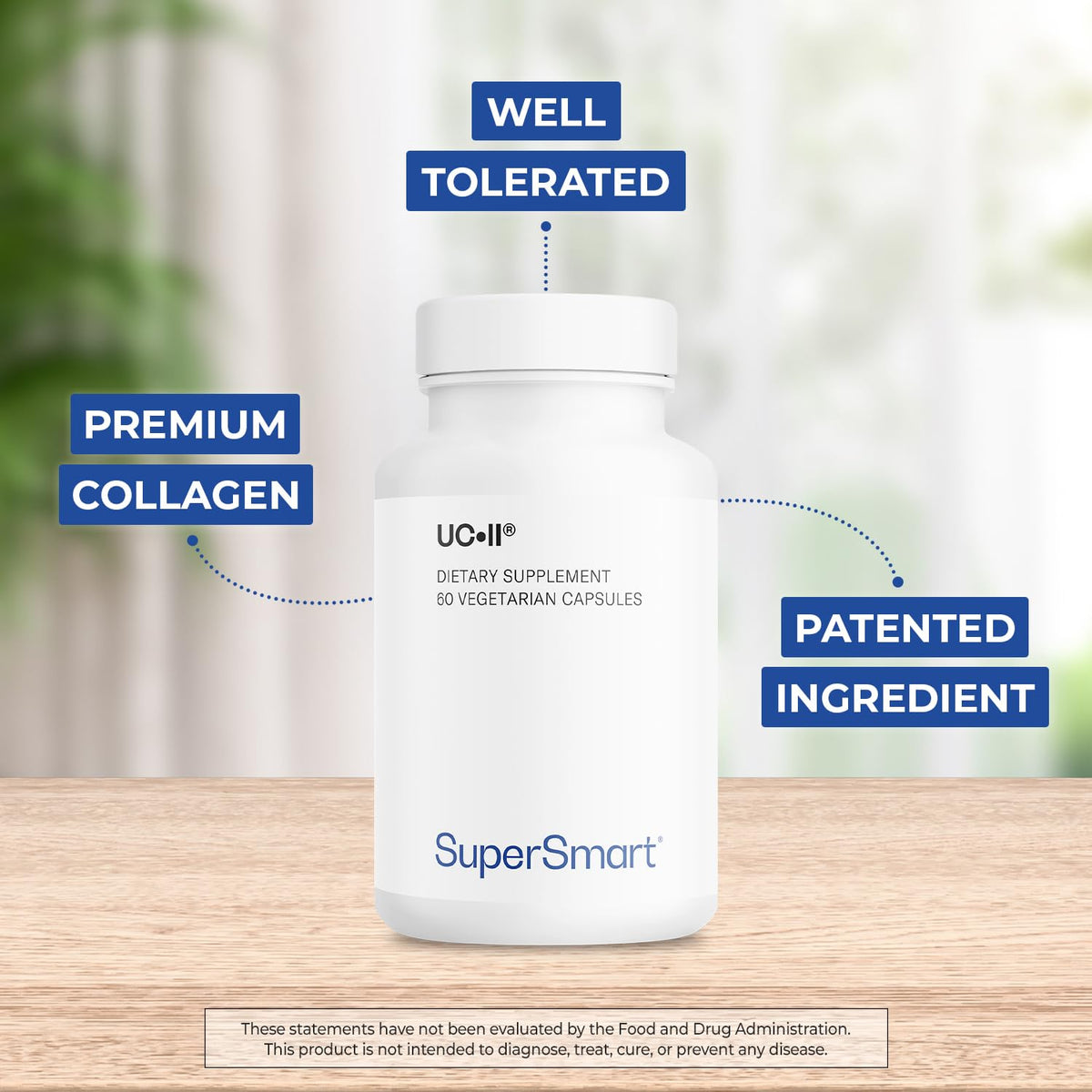 Supersmart UC II Undenatured Type II Collagen 40mg - 60 Vegetarian Capsules - image 3