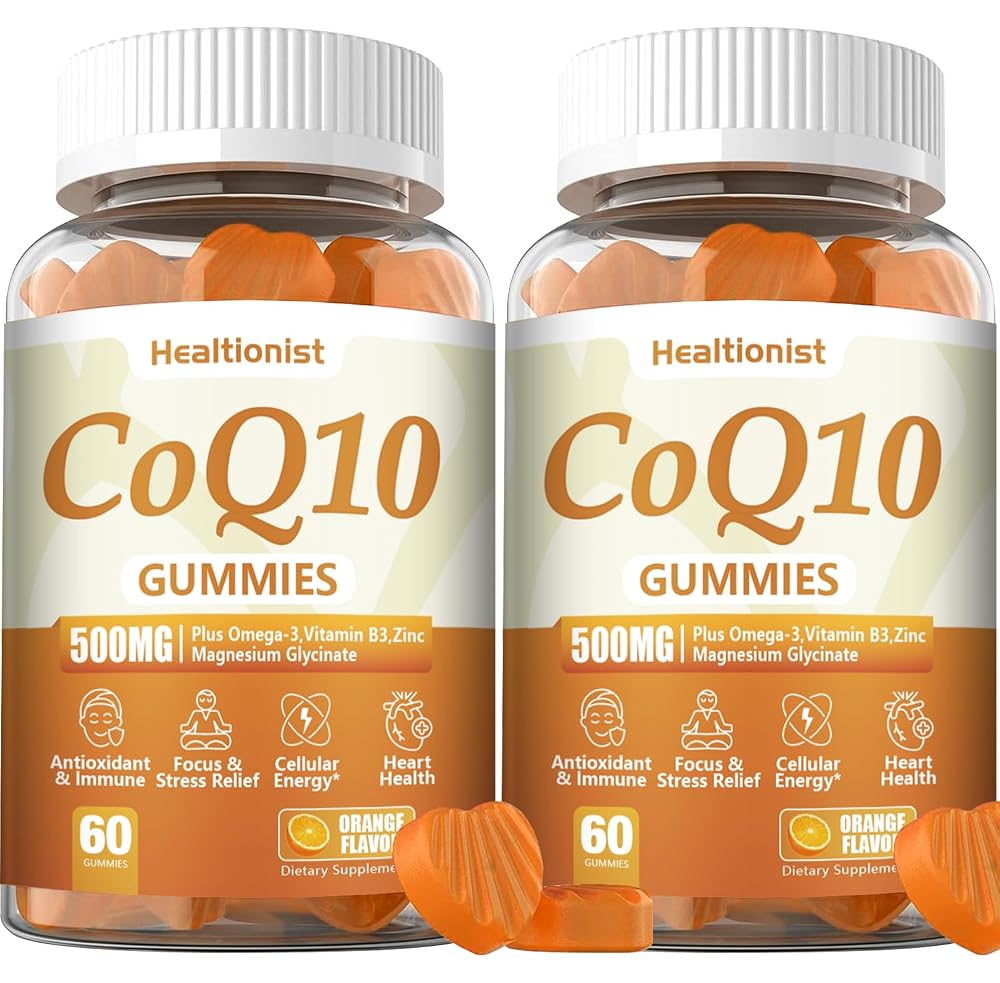 Healtionist CoQ10 500mg Gummies with Omega-3 & Magnesium - 120 Gummies