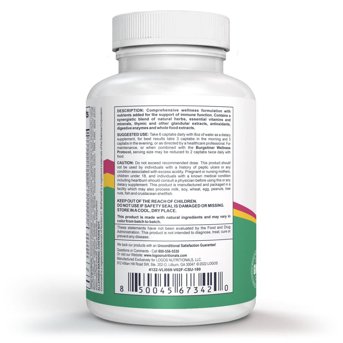 logos nutritionals Complete Thymic Formula Multivitamin - 180 Capsules - image 3