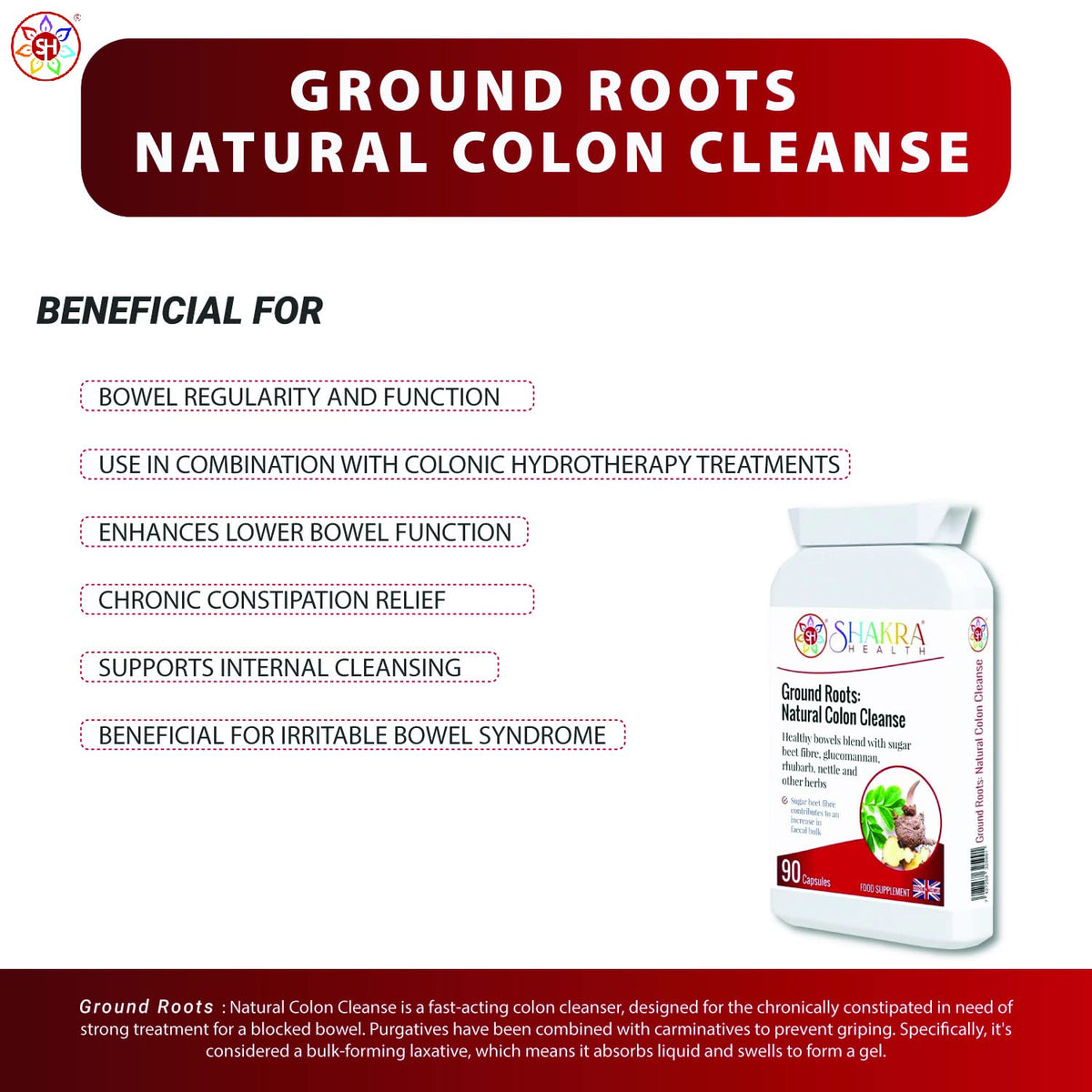 SH Shakra Health Ground Roots Natural Colon Cleanse - 1 Count - image 6
