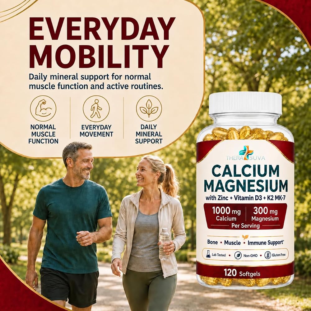 TheraSuva Extra Strength 5 in 1 Calcium 1000mg - 120 Softgels - image 3