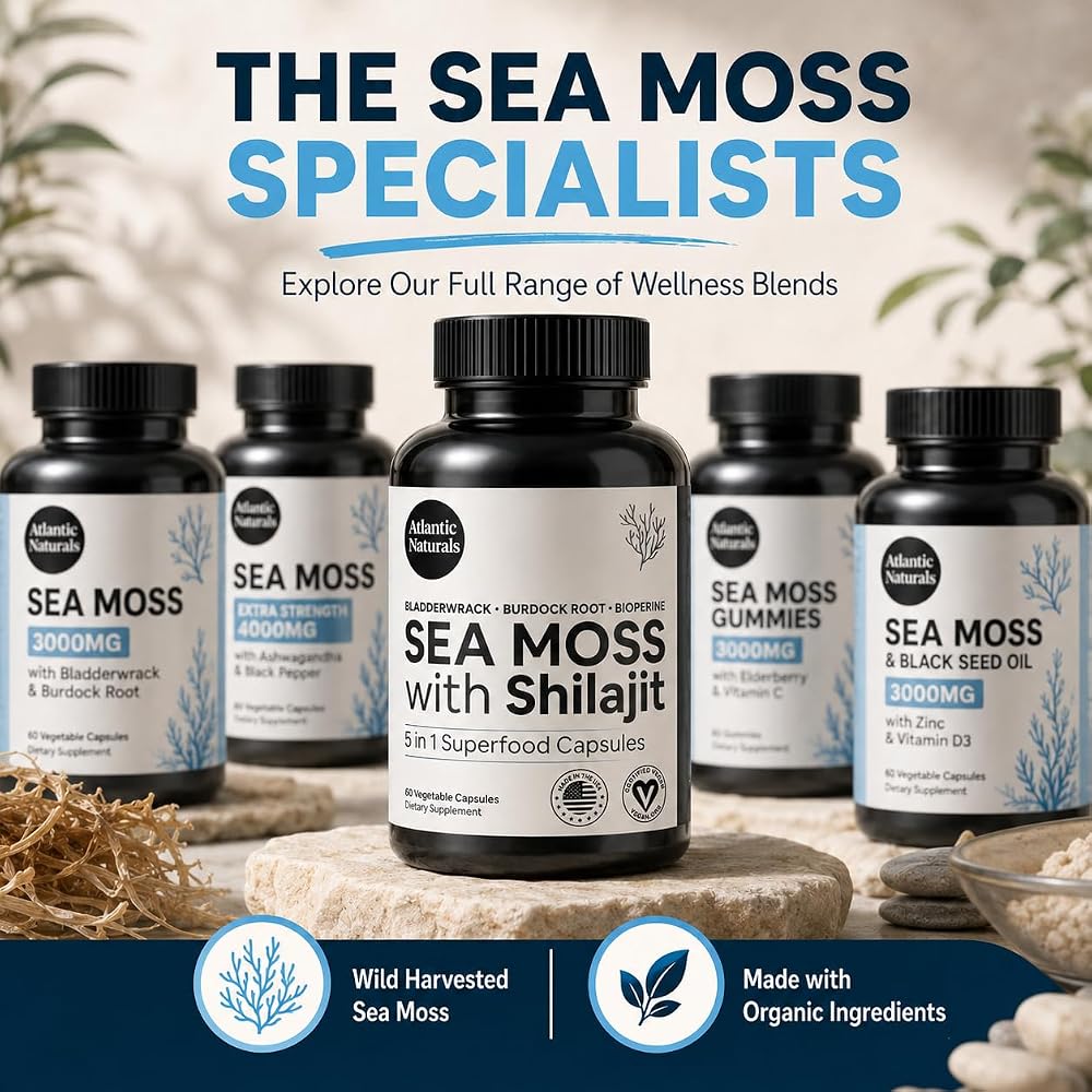 Atlantic Naturals Irish Sea Moss & Shilajit Capsules - 60 Count - image 8