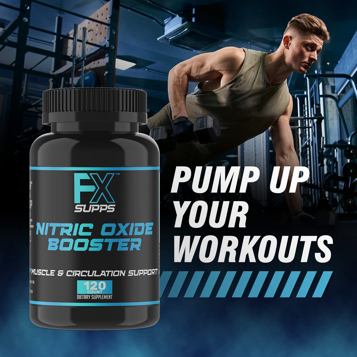 FXSUPPS Nitric Oxide Booster with L-Arginine - 240 Capsules - image 3