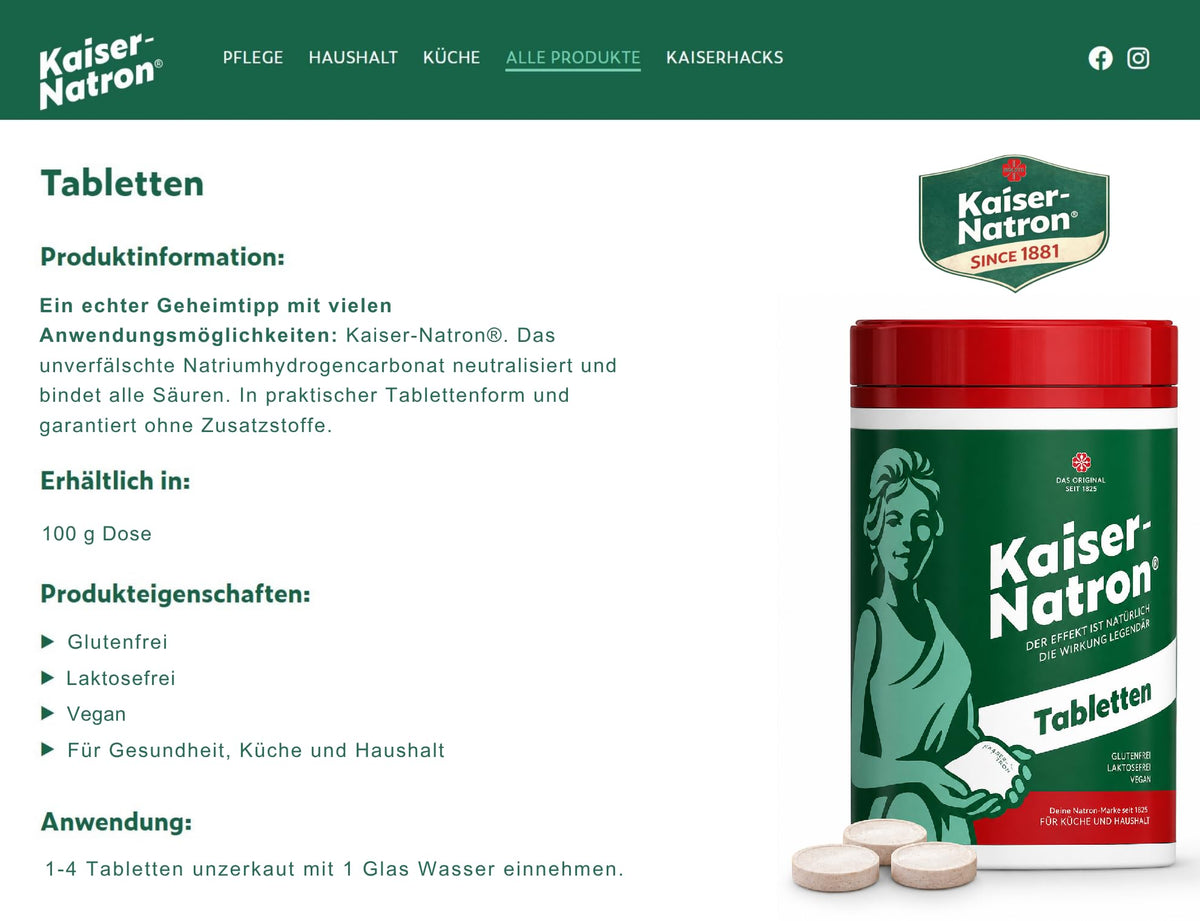 HOLSTE Kaiser Natron Sodium Tablets - 300g (Pack of 3) - image 2