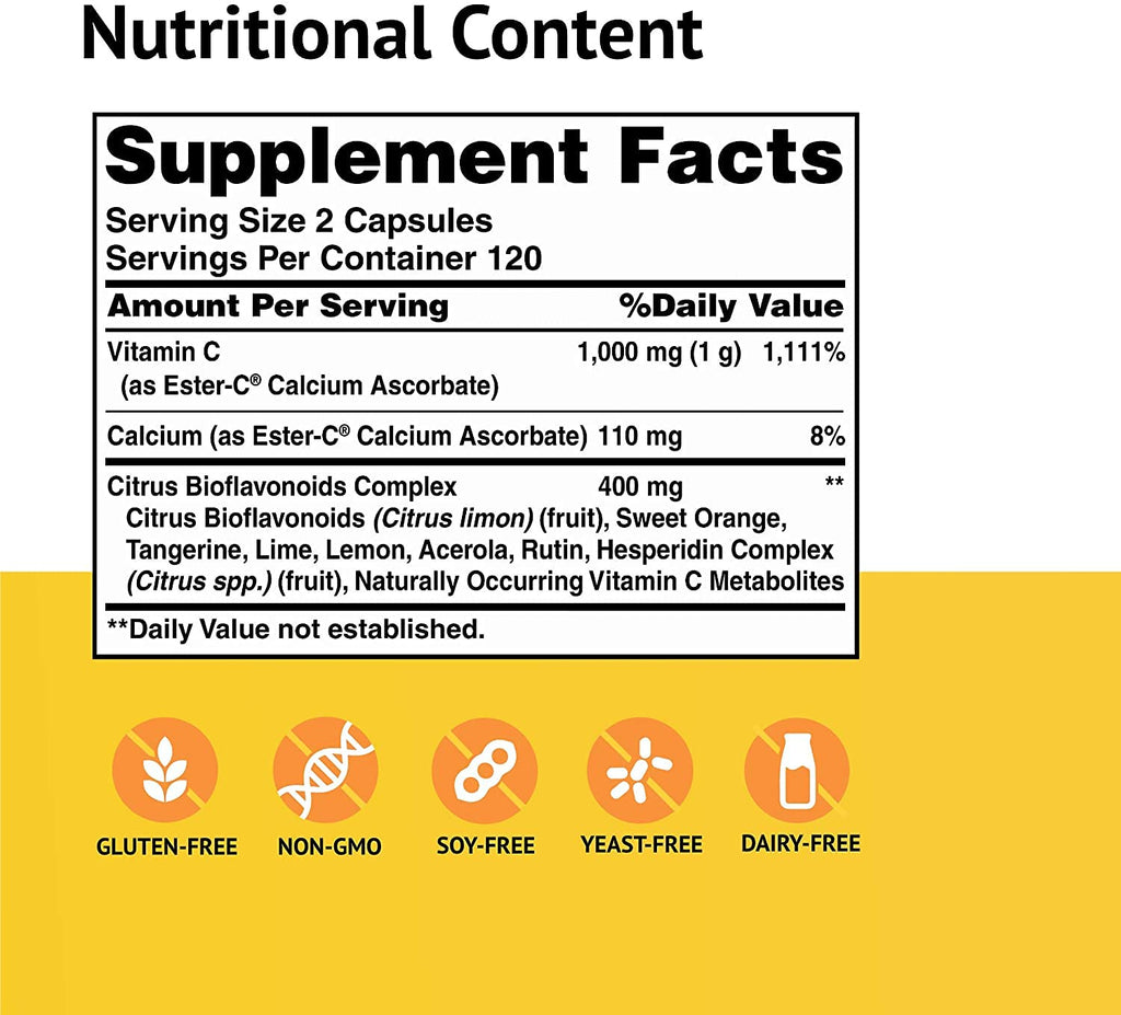 American Health Ester-C 500 mg with Citrus Bio - 480 Capsules - image 2