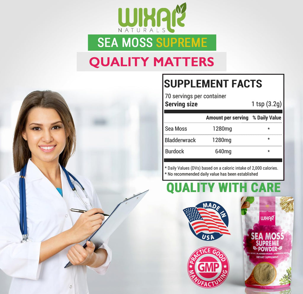 WIXAR NATURALS Sea Moss Powder with Bladderwrack & Burdock - 8 Ounces - image 6