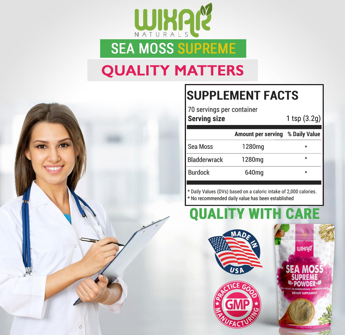 WIXAR NATURALS Sea Moss Powder with Bladderwrack & Burdock - 8 Ounces - image 6