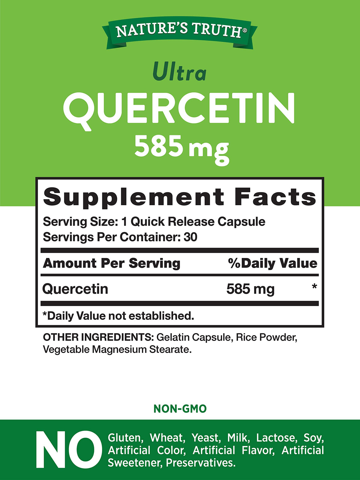 Nature's Truth Quercetin 585mg Bioflavonoid - 30 Capsules - image 2