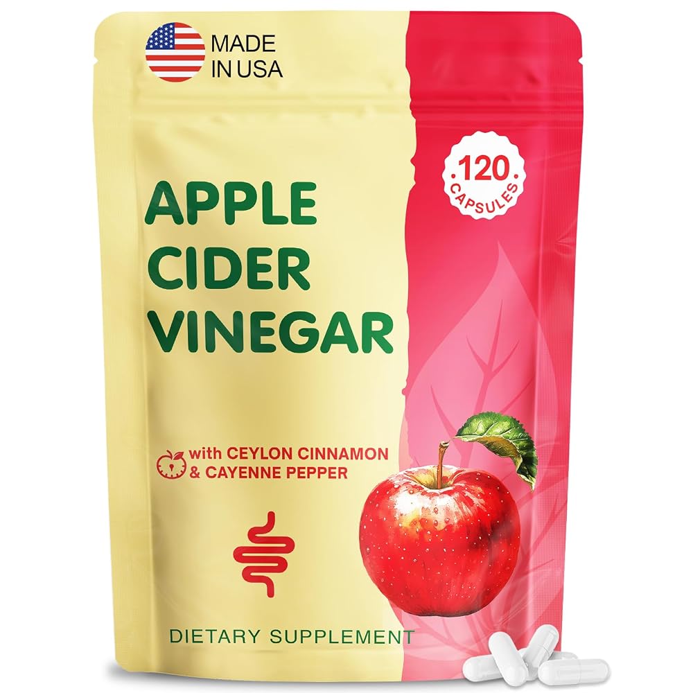 Yerhove Apple Cider Vinegar Capsules with Probiotics - 120 Count