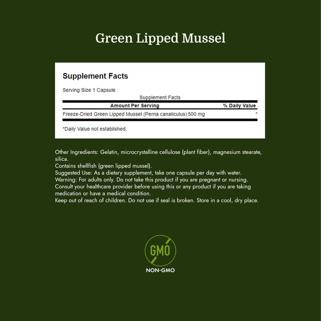 Swanson Green Lipped Mussel 500mg Joint Support - 60 Capsules - image 4