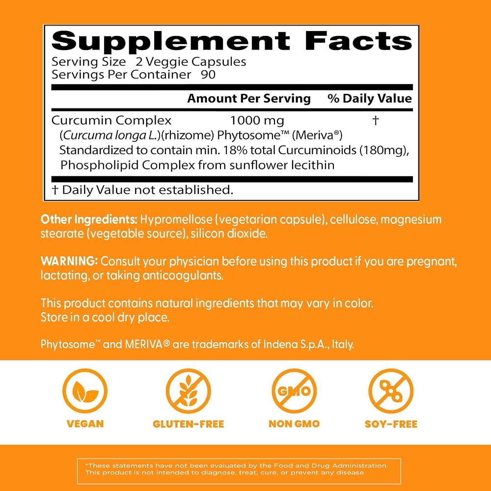 Doctor's BEST Curcumin Phytosome Joint Support - 180 Vegetarian Capsules - image 4