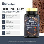 TNVitamins Berberine with Ceylon Cinnamon 2200 mg - 180 Capsules - image 4