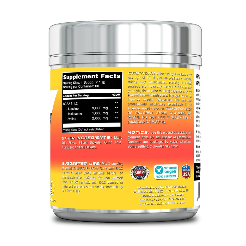 Amazing Muscle BCAA 3-1-2 (426 g) - 60 Servings Powder Promotes Lean