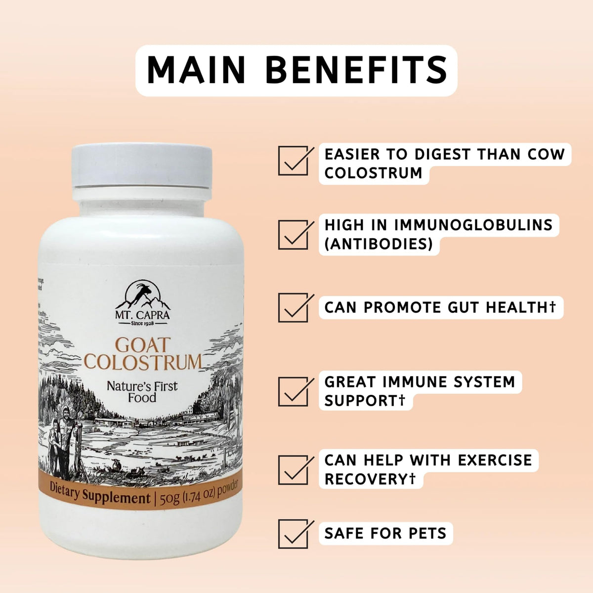 Mt. Capra Goat Colostrum Powder Immune Support - 50g - image 3