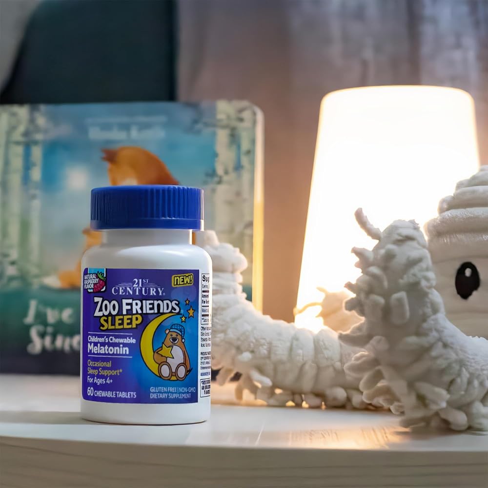 21st Century Zoo Friends Kids Melatonin Chewable, Raspberry - 60 Tablets - image 5